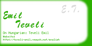 emil teveli business card